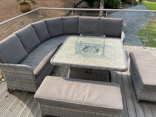 Rattan corner garden - garden, fire