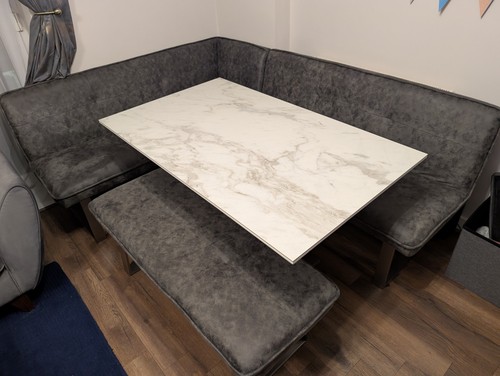 Corner dining table and bench - table,