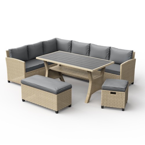 Rattan garden furniture set 9 - garden, set,
